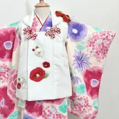 【水彩】七五三 3歳 着物　被布コート8点セット　女の子