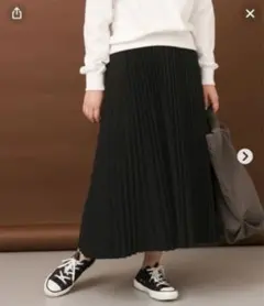URBAN RESEARCH フォークアンドスプーン　プリーツスカート　ブラックのサムネイル