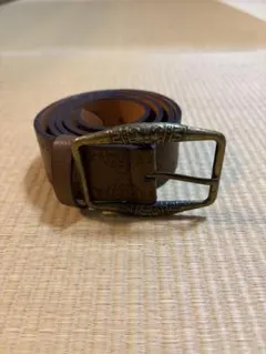 ブラウン レザー ベルト 装飾バックル ウエスタン ベルト