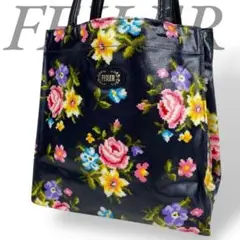 FEILER フェイラー トートバッグ ミニバッグ 花柄 フラワー ブラック