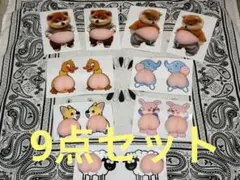 9枚(14匹入り)ぷにぷにシール 立体ステッカーデコ シール帳 おしりシール柴犬
