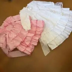 美品たった一度着用　女児用ドレス セット ピンク ホワイト
