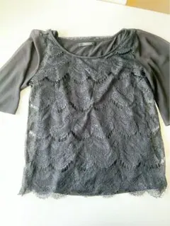 PREMIUM by VICKY 5分袖 レース シースルーTシャツ