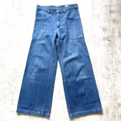 HYKE ハイク ワイドデニム ベイカーパンツ 日本製 M相当 インディゴのサムネイル