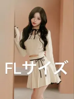 Darich ウエストオープンリボンデザインニットミニワンピース