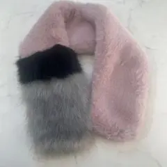 ファー マフラー ピンク 黒 グレー
