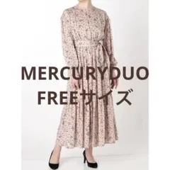 【美品】MERCURYDUO マーキュリーデュオ 花柄ドットロングワンピース F