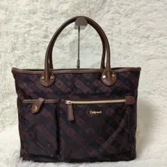 【未使用級】Daily russet 本革持ち手 モノグラム トートバッグ A4