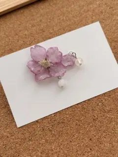 本物桜のピアス ② シルバー