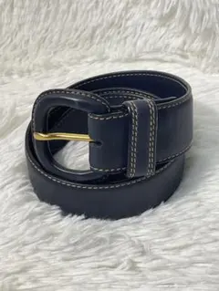 美品　GUCCI グッチ　レザーベルト 本革　黒紺 ネイビー イタリア製