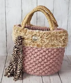 ズパゲッティバック  テラロッサ  ファー付きぽこぽこマルシェ