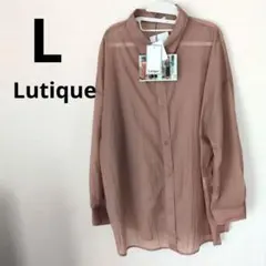 Lutique シアーオーバーサイズ長袖シャツ　L　くすみピンク　タグ付きのサムネイル