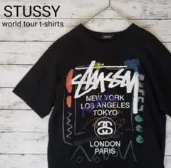 【希少】STUSSY/ステューシー ワールドツアー ペイント tシャツ Mサイズ