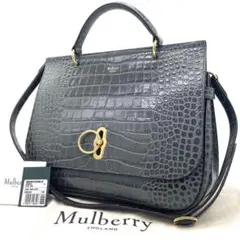 【極美品】マルベリー　アンバリー　2way バッグ　ゴールド金具　クロコ　レザーのサムネイル