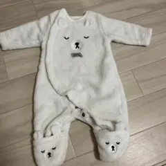 ベビーアウター　しろくま60cm 白　モコモコ