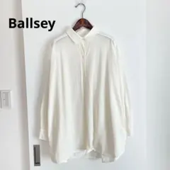 Ballsey フレンチスリーブ プルオーバー ブラウス 異素材 後ろボタン 