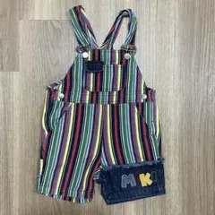 MIKI HOUSE ストライプオーバーオール 90