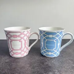 WEDGWOOD マグカップ 2個セット ピンク 青　アイコン デルフィ