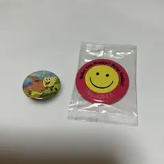 スポンジボブ &スマイルデザイン缶バッジ 2個セット