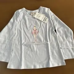 新品　petit main バレリーナ 長袖Tシャツ 110cm ライトブルー