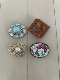 ハンドメイド/帯留め/4点セット￼