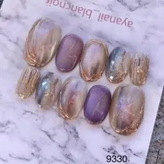 m*す様 ネイルチップ　9330 パープル　紫　現品　マグネット　ニュアンス　結