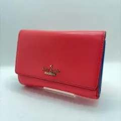 ケイトスペード 三つ折り財布 ピンク バイカラー　カラフル