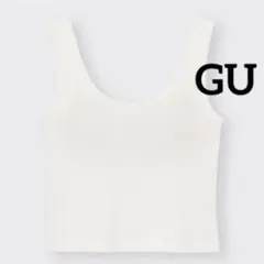 GU ブラフィールクロップドバックオープンタンクトップ ブラック 黒 M リブのサムネイル