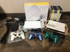 美品 PS2 本体 セラミック・ホワイトSCPH-90000 ソフト まとめ売り
