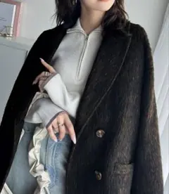 気軽に羽織れる大人のアウター。ミックスシャギーダブルジャケットコート