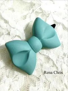 【H37】Rena Chris リボンヘアクリップ 水色のサムネイル