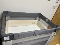 ココネルエアーAB ベビーベッド グレー メッシュ クマ刺繍