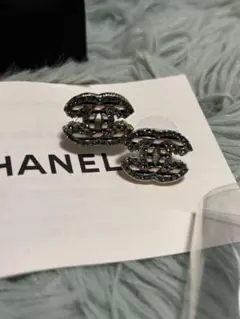 C*s様 CHANEL シャネル ココマーク ピアス ラインストーン ボーダー