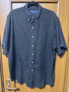 ラルフローレン　リネンシャツ　半袖 XL ブラック　黒