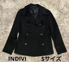 INDIVI ダブルブレスト ジャケット　 ブラック　デニム素材　S小さいサイズ