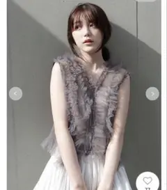 FRAY I.Dラッフルチュールノースリブラウス