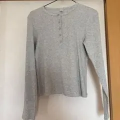 UNIQLO リブヘンリーネックT 長袖 Lサイズ ユニクロ