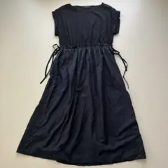 UNTITLED 異素材ミックス ワンピース 美品 サイズ2 ブラック 膝下