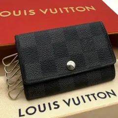 Louis Vuitton ダミエ ブラック レザー キーケース - メルカリ
