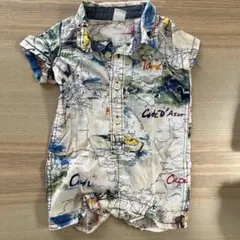 baby GAP 地図柄シャツ風ロンパース 3-6ヶ月 60cm