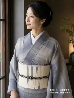 美品 正絹薄もの 夏小紋 糸抜き織 無地感縞小紋 涼彩 茶系 裄68cm 夏