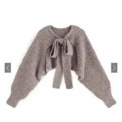 GRL 前後2wayビッグリボンクロップド丈ニットボレロ［Kz201］