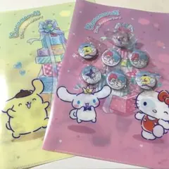 くら寿司 ビッくらポン 鮮度くんフィギュア サンリオ クリアファイル 缶バッジ