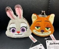 ズートピア フェイスがま口ポーチ ニック ジュディ