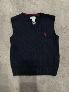 Ralph Lauren ケーブルニット コットン セーター ベスト ネイビー