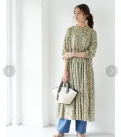 【CRAFT】クラフトスタンダードブティック 総柄ティアードマキシワンピース薄手