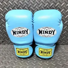 WINDY ボクシンググローブ8oz レオパードヒョウ柄 ブルー×ホワイト 美