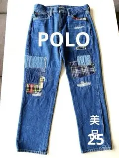 POLOラルフローレン☆ダメージパッチワークボーイフレンドデニム