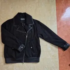 MAISON GILFY ダブルライダースジャケット ブラック ウール混紡