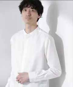 ナノユニバース スタンダードバンドカラーシャツ